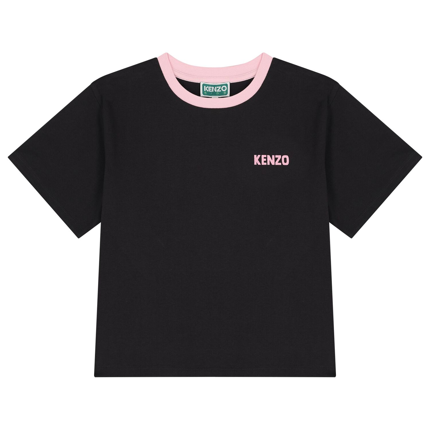 Girls Black Bunny Logo T-Shirt, 1, hi-res