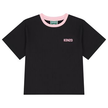 Girls Black Bunny Logo T-Shirt