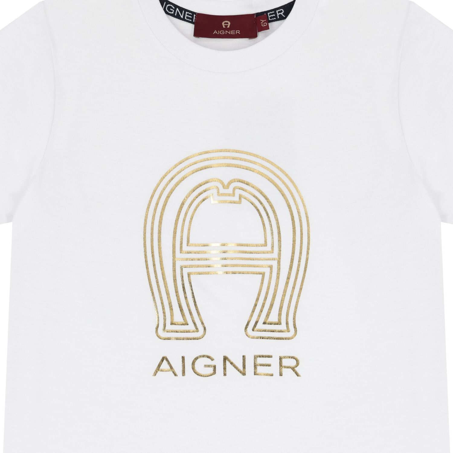 Boys White & Gold Logo T-Shirt, 1, hi-res