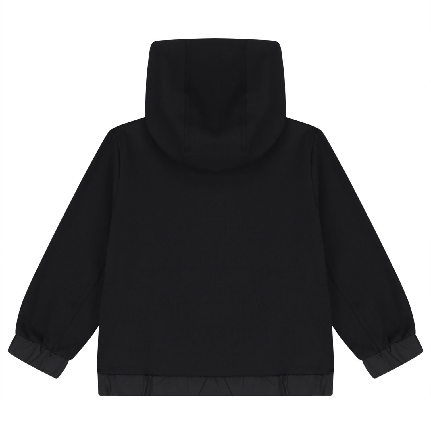 Boys Black Logo Hooded Zip Up Top, 1, hi-res