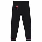 Girls Black Logo Joggers, 1, hi-res