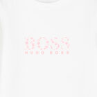 Baby Girls White Logo Long Sleeve Top, 1, hi-res