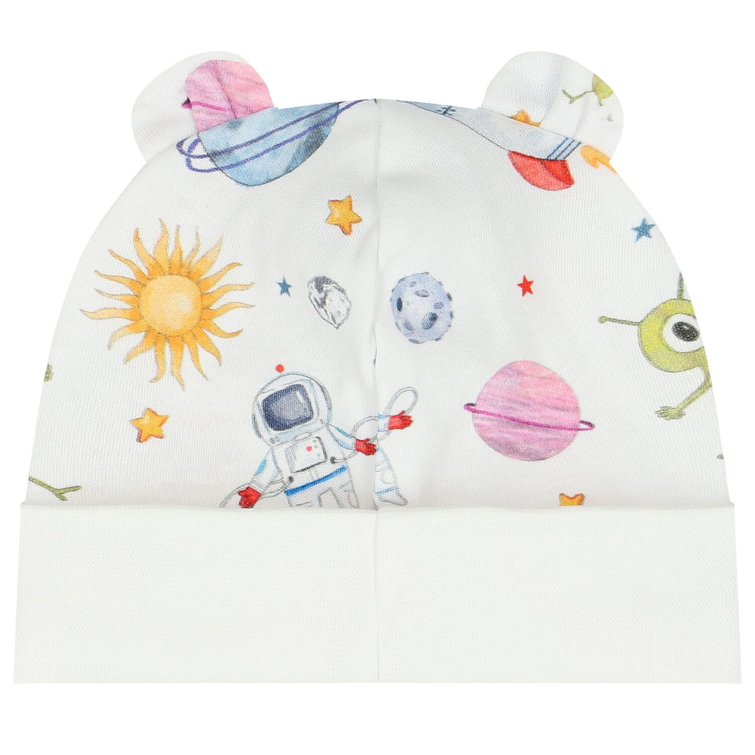 Baby Boys White Space Babygrow Set, 1, hi-res