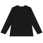 Black Teddy Bear Long Sleeve Top, 1, hi-res