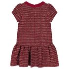 Girls Burgundy Tweed & Boucl&eacute; Dress, 1, hi-res