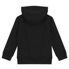 Girls Black Logo Hooded Top, 1, hi-res