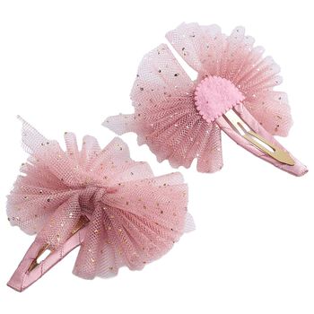 Girls Pink Knot Bow Hairclips ( 2 Pack )