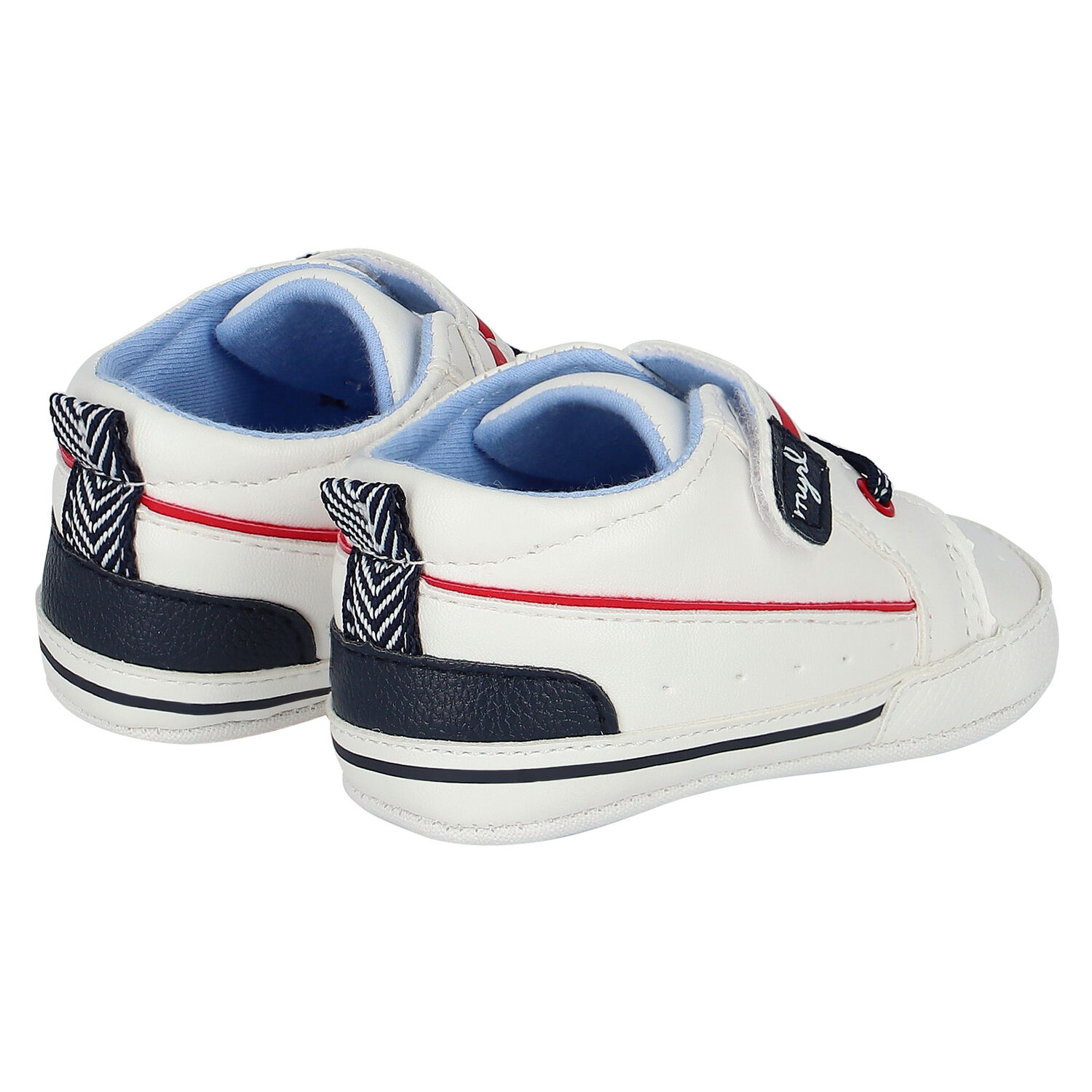 Baby Boys White Logo Pre Walker Shoes, 1, hi-res