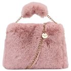 Girls Pink Faux Fur Handbag, 1, hi-res