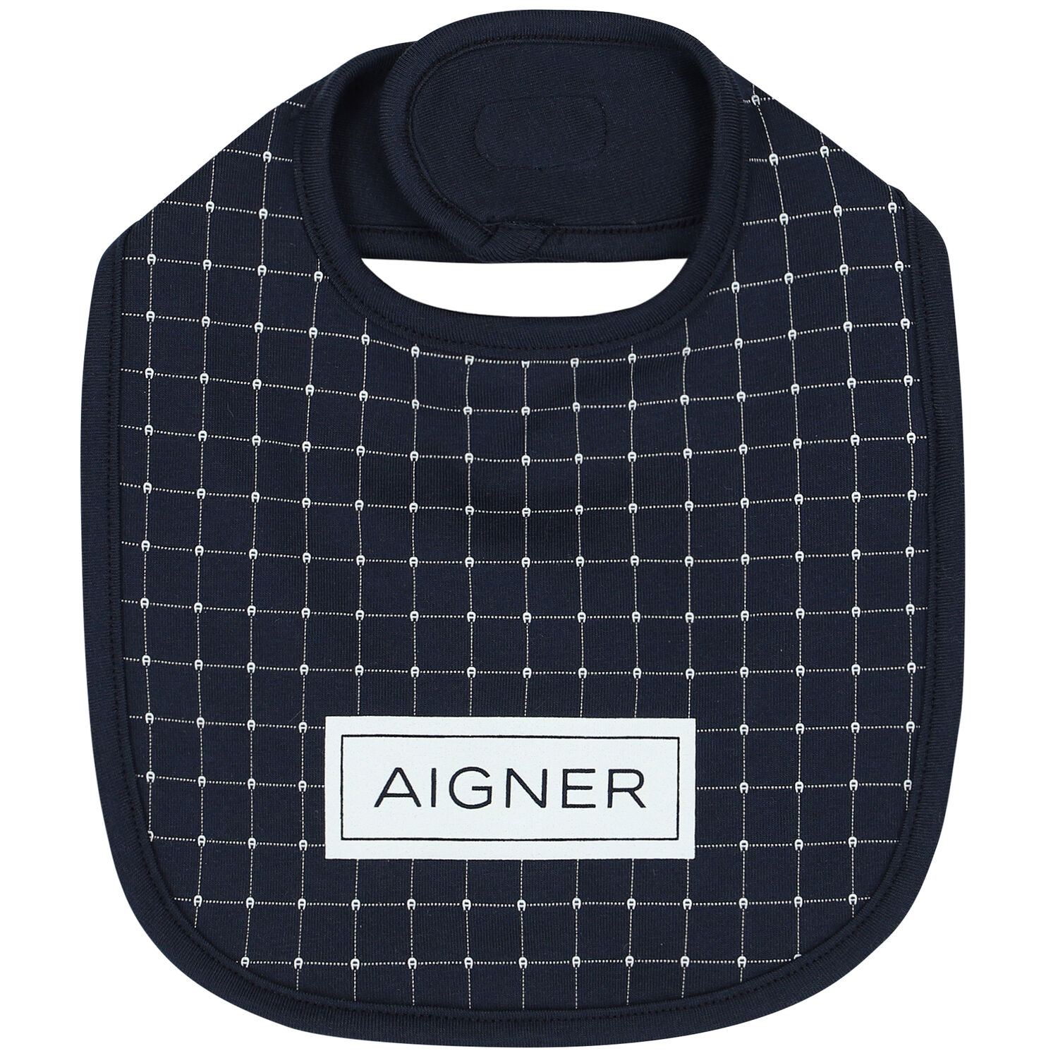 Baby Boys Navy Blue Logo Bib, 1, hi-res