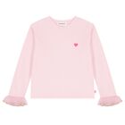 Girls Pink Heart Long Sleeve Top, 1, hi-res