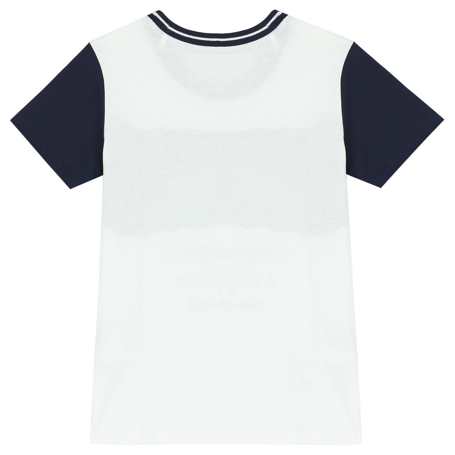 Boys White & Navy Blue Logo T-Shirt, 1, hi-res