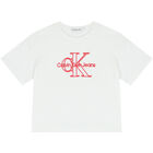 Girls White Logo Top, 1, hi-res