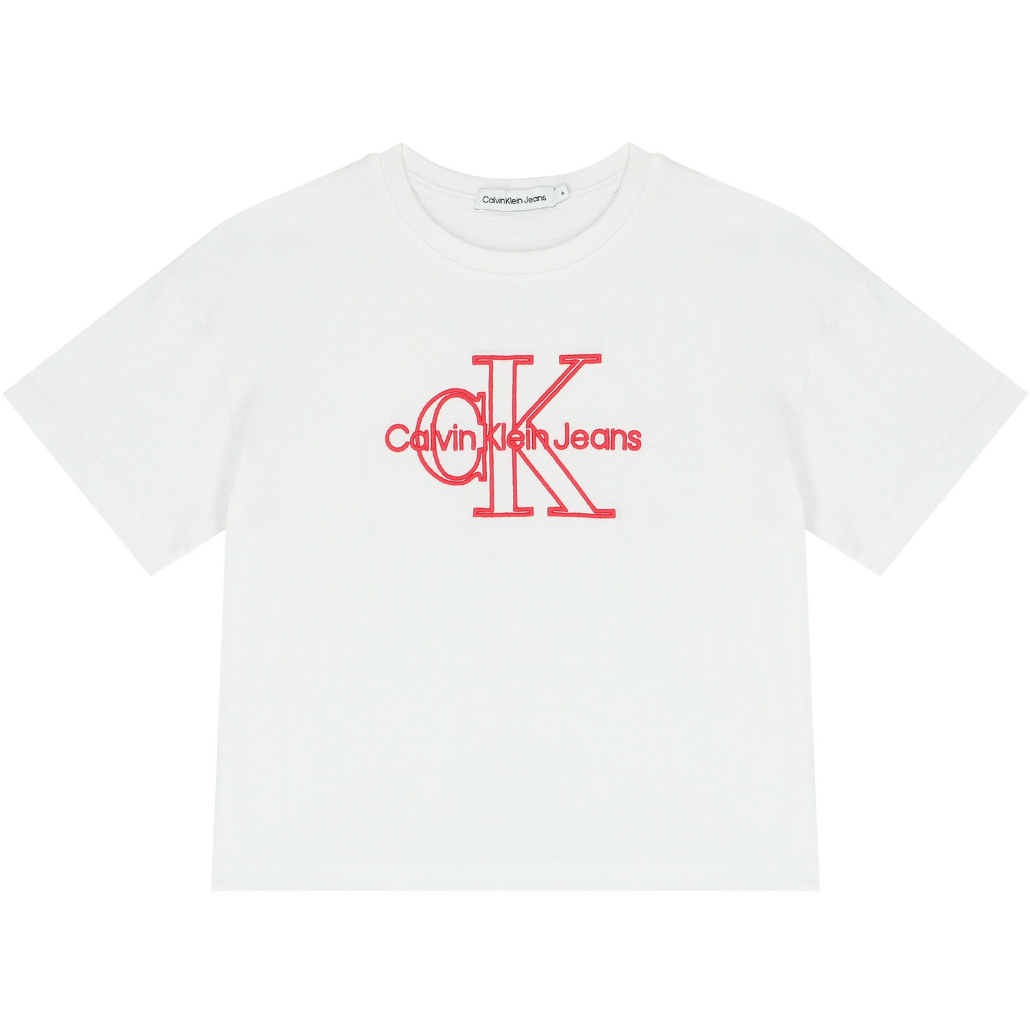 Girls White Logo Top, 1, hi-res