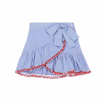 Girls Blue Striped Skirt