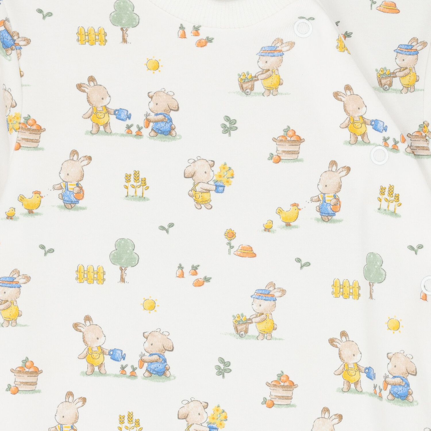 Ivory & Yellow Bunny Babygrows ( 2-Pack ), 3, hi-res