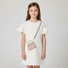 Girls Ivory Bag Ruffle Dress, 1, hi-res