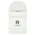 White & Navy Logo Baby Nest, 1, hi-res