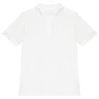Boys White Logo Polo Shirt, 1, hi-res