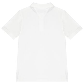 Boys White Logo Polo Shirt