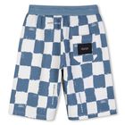 Boys Blue & White Checkerboard Shorts, 1, hi-res