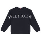 Boys Navy Blue Logo Sweatshirt, 1, hi-res