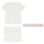 Baby Boys Ivory & Beige Shorts Set, 1, hi-res