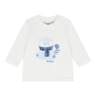 Baby Boys White Red Panda Logo Long Sleeve Top , 1, hi-res