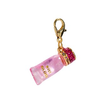 Girls Pink & Gold Lip Gloss Charm