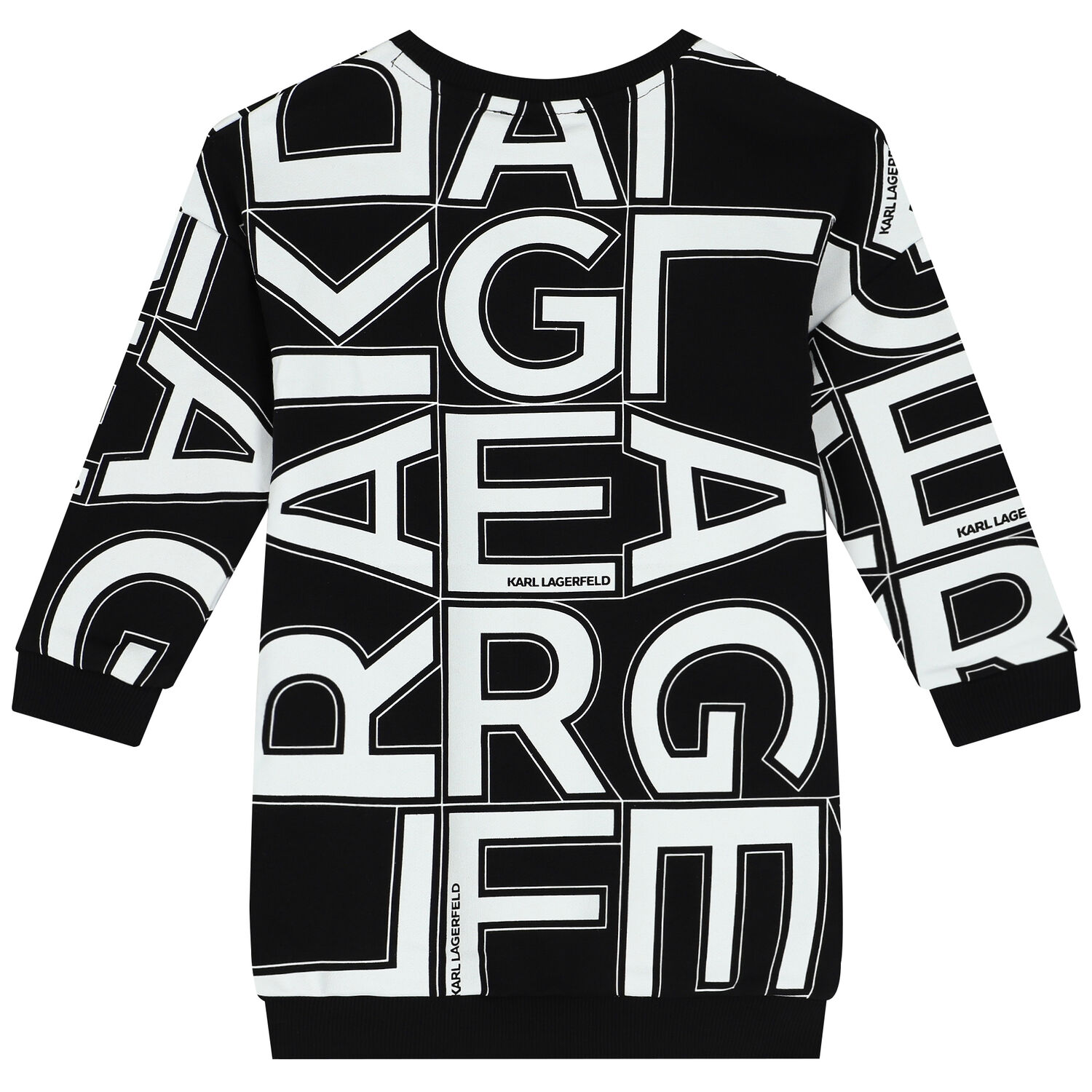 Girls Black Logo Sweatshirt Dress, 1, hi-res image number null