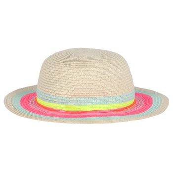 Younger Girls Beige Straw Sun Hat