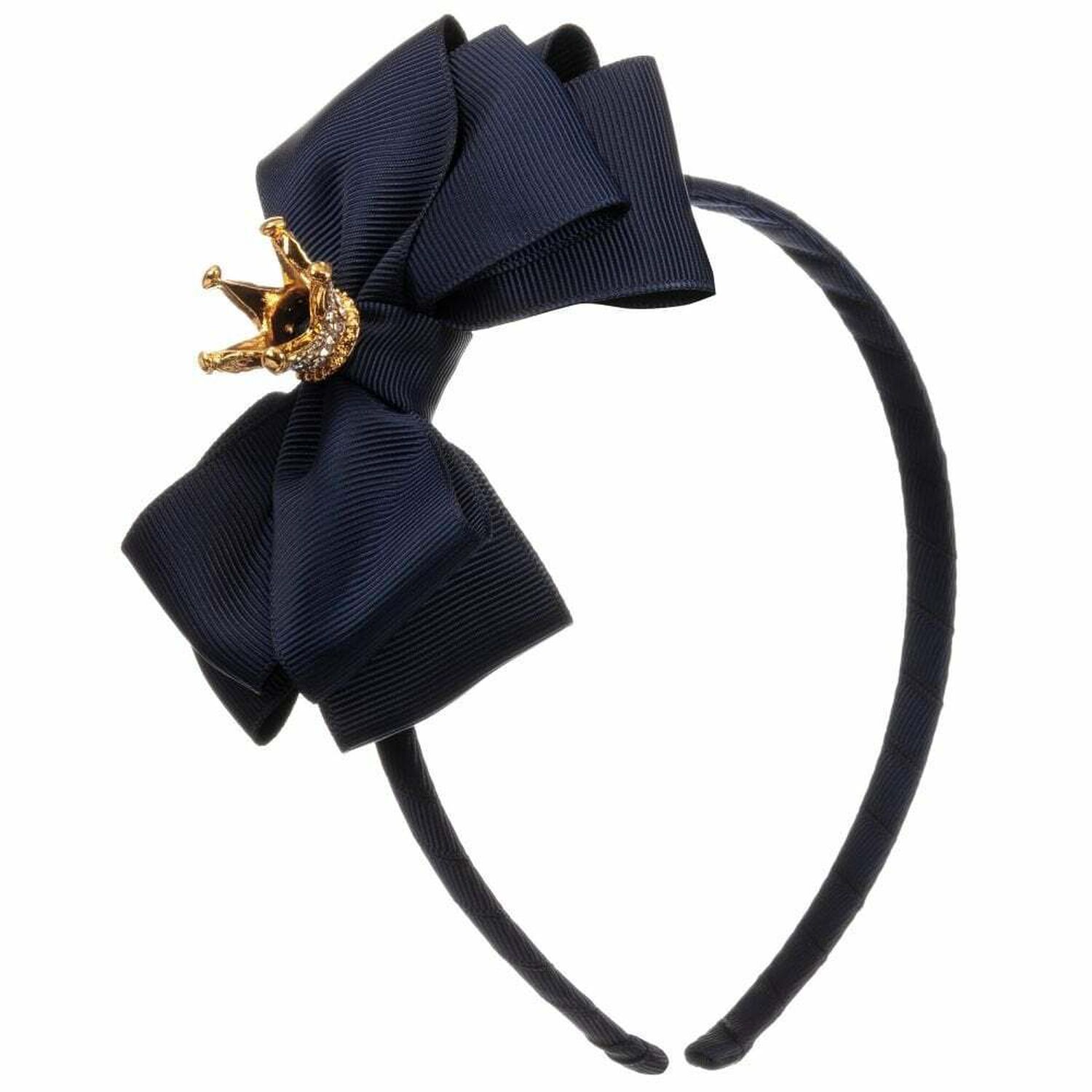 Girls Navy Bow Headband, 2, hi-res image number null