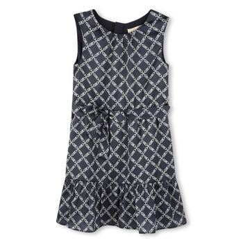 Girls Navy Blue Logo Dress