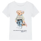 Girls White & Blue Polo Bear Pyjamas, 1, hi-res