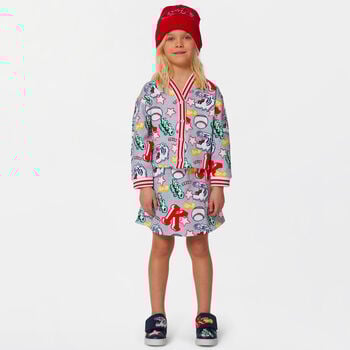 Girls Grey Varsity Tiger Logo Skirt