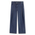 Girls Blue Logo Trousers, 1, hi-res
