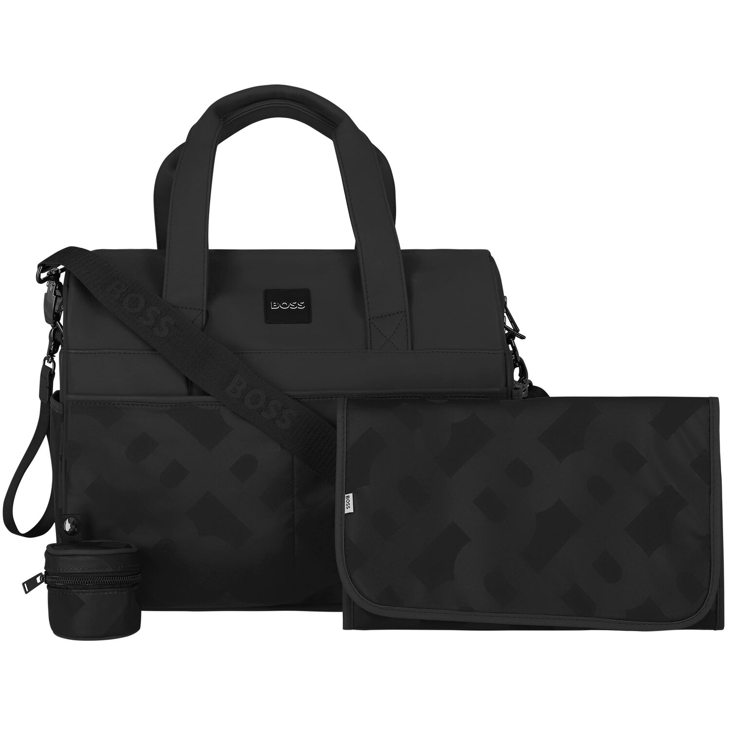 Black Logo Baby Changing Bag, 1, hi-res