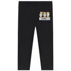 Black Teddy Bear Logo Trousers, 1, hi-res