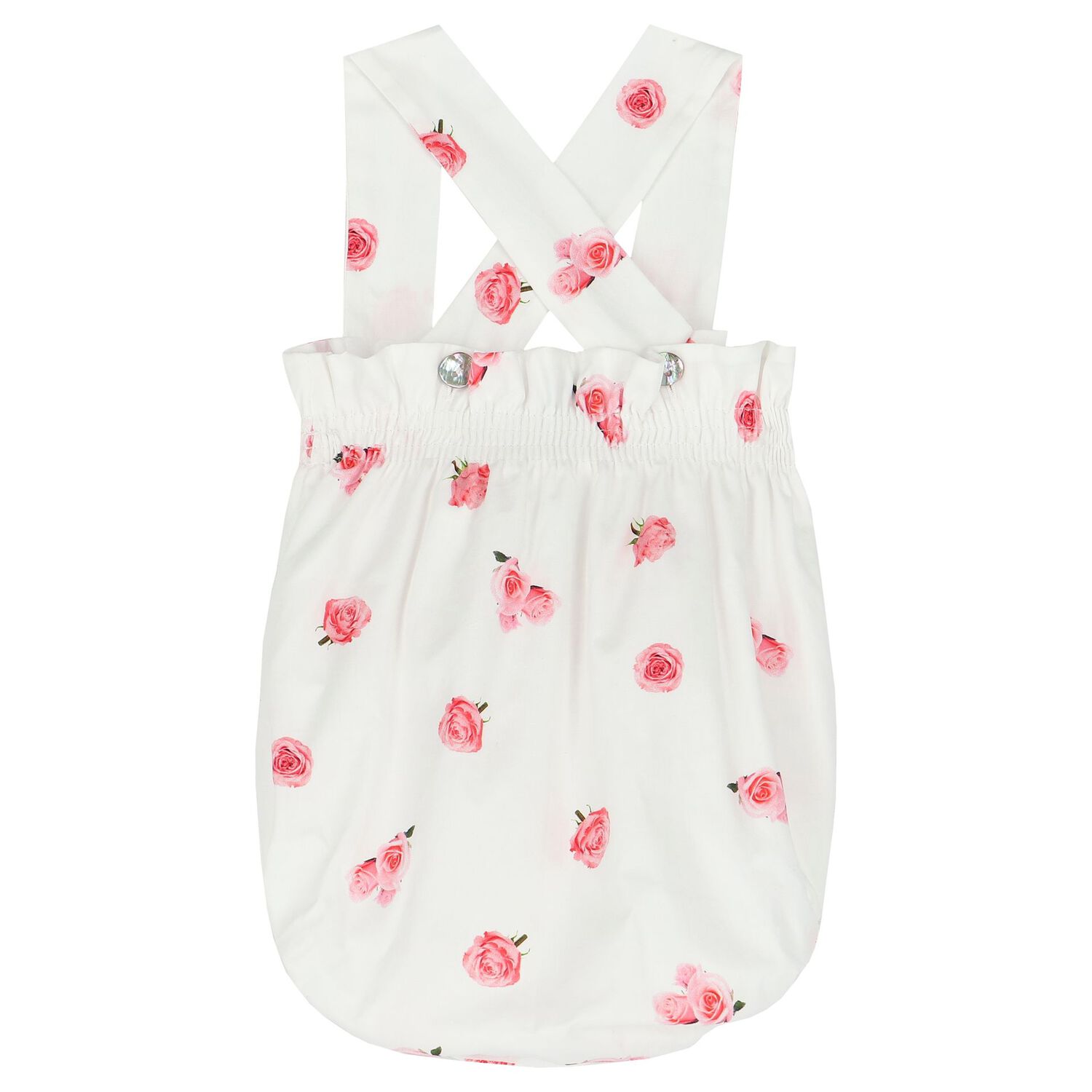 Baby Girls White & Pink Rose Bodysuit, 1, hi-res image number null
