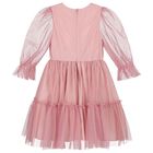Girls Pink Tulle Dress, 1, hi-res