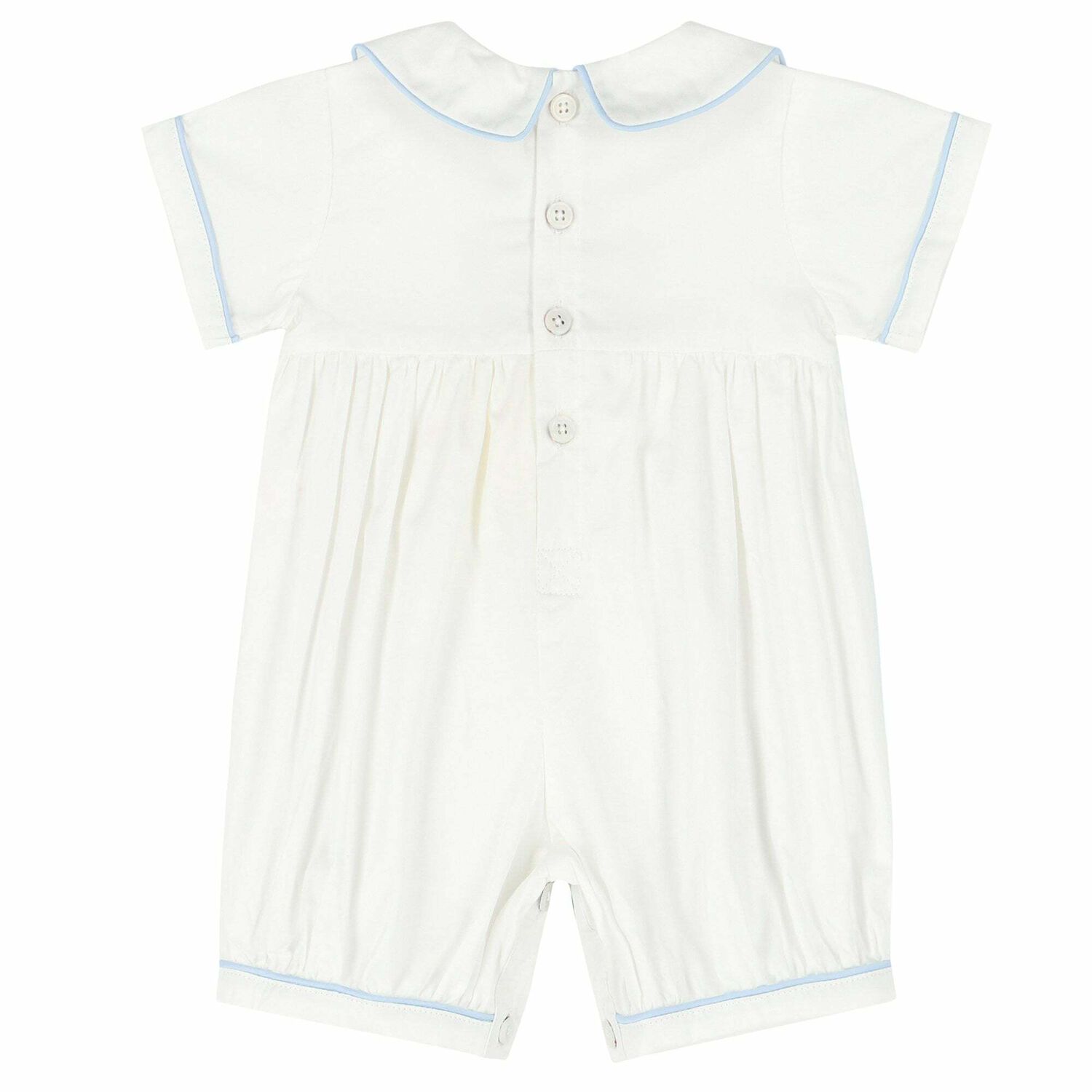 Baby Boys White Embroidered Romper, 1, hi-res image number null