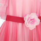 Girls Pink Tulle Ruffle Dress, 1, hi-res