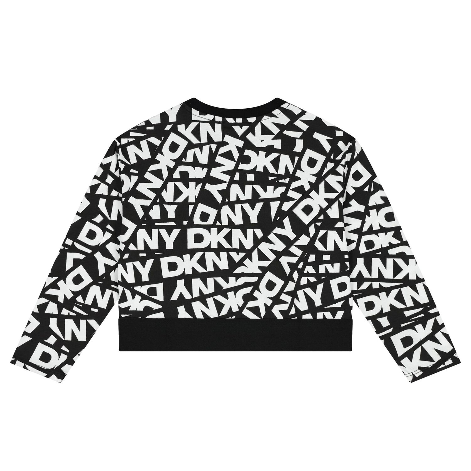 Girls White & Black Logo Long Sleeve Top, 1, hi-res image number null