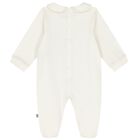 Baby Girls Ivory & Pink Logo Babygrow, 1, hi-res