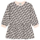 Girls Pink & Black Logo Dress, 1, hi-res