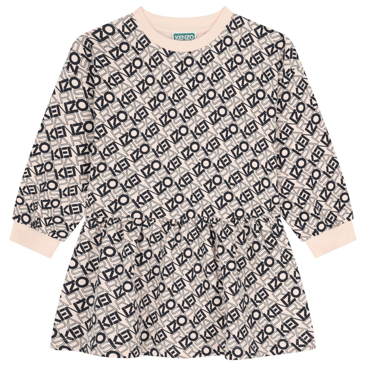 Girls Pink & Black Logo Dress, 1, hi-res