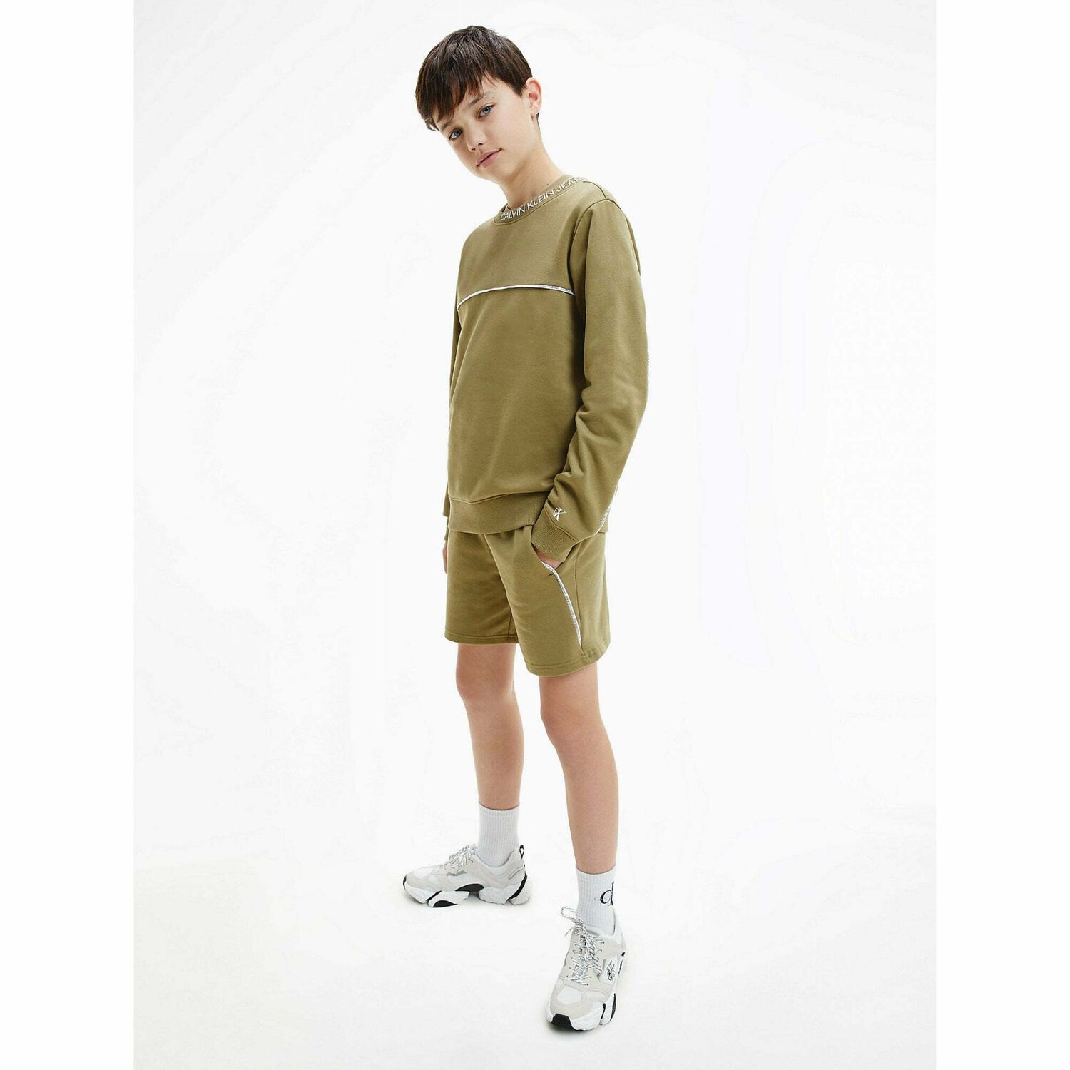 Boys Khaki Logo Shorts, 1, hi-res image number null