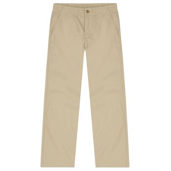 Boys Beige Logo Trousers