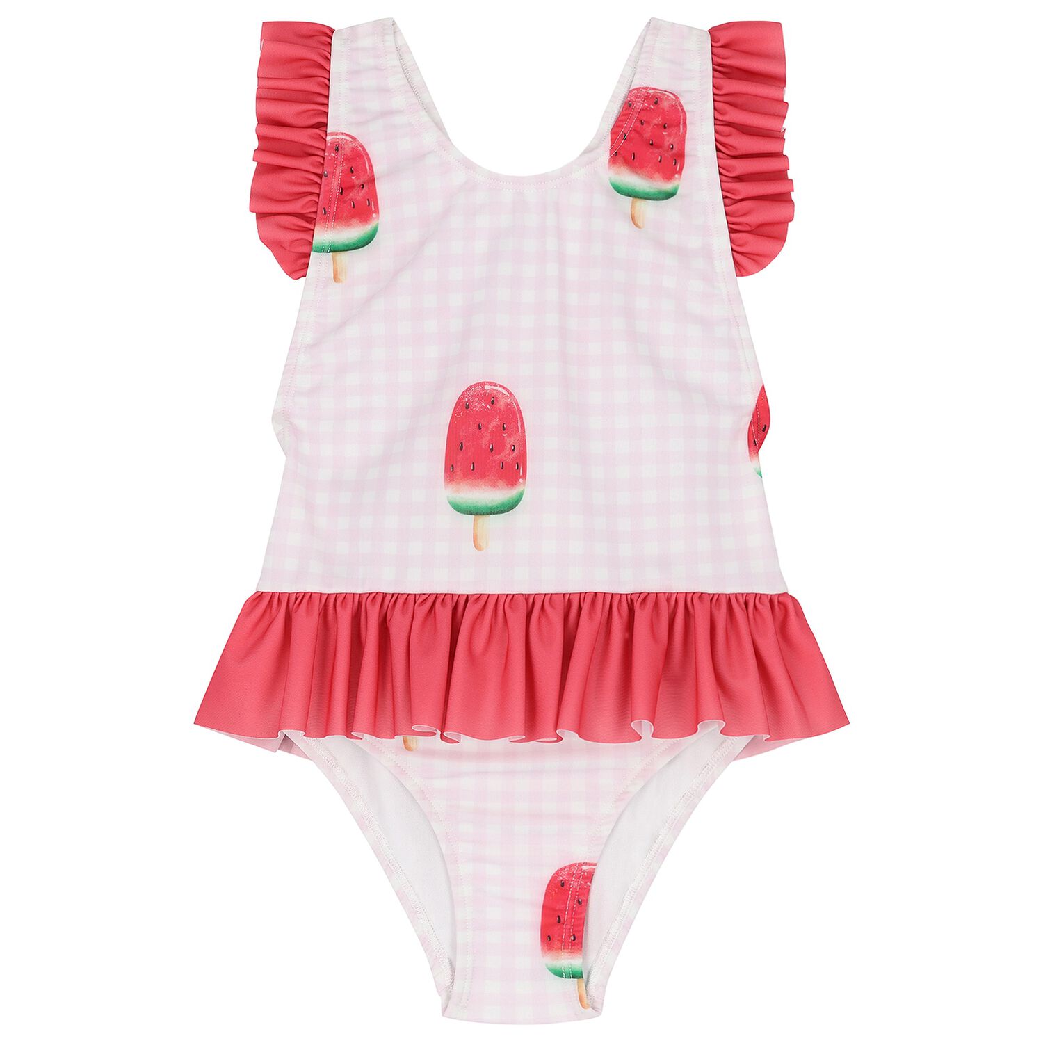 Girls Pink & Red Watermelon Swimsuit, 1, hi-res image number null