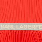 Girls Orange & Gold Pleated Dress, 1, hi-res